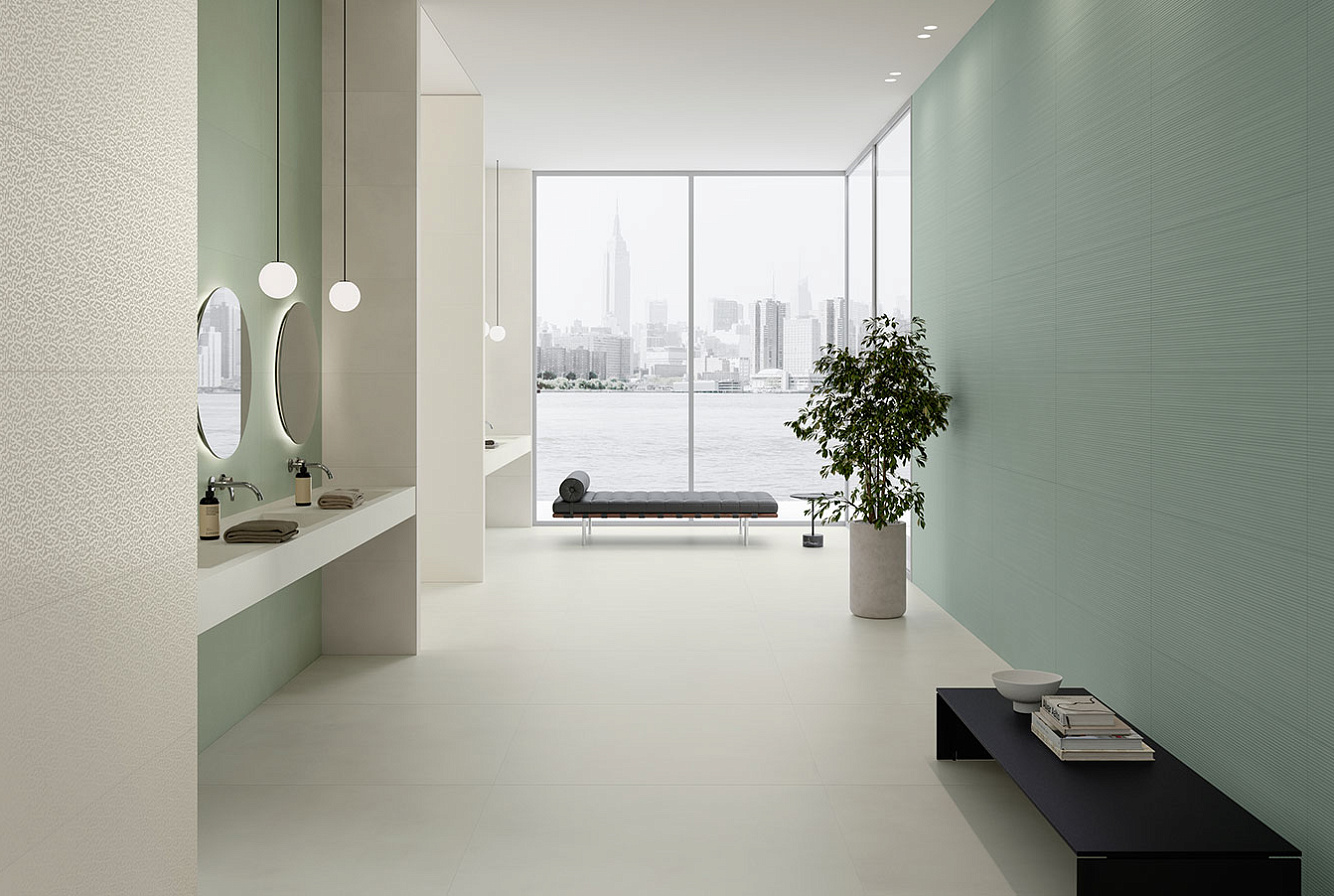 WALL: BOOST COLOR 3D PLEAT JADE / MINT / PURE FROG / FLOOR: BOOST BALANCE PURE